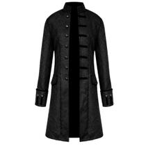Jaqueta masculina H&ZY Steampunk Vintage Gothic Drock preta Jaqueta masculina H&ZY Steampunk Vintage Gothic Drock preta