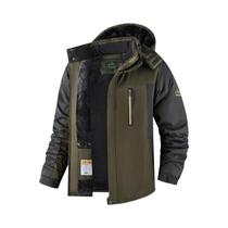 Jaqueta Masculina Impermeável Com Forro De Lã E Capuz, Casaco De Inverno Para Pesca E Camping