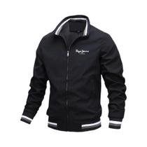 Jaqueta Masculina Impermeável Com Gola Alta E Zíper, Casual Para Outono E Inverno, Casaco Esportivo