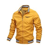 Jaqueta Masculina Impermeável Com Gola Alta E Zíper, Casual Para Outono E Inverno, Casaco Esportivo