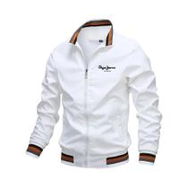 Jaqueta Masculina Impermeável Com Gola Alta E Zíper, Casual Para Outono E Inverno, Casaco Esportivo