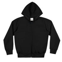 Jaqueta Masculina Infantil Flanelada com Capuz Preto - Elian