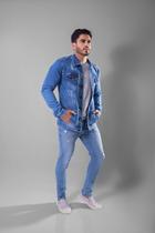Jaqueta Masculina jeans com elastano ,e botões de metal para fechar