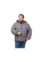 Jaqueta Masculina Kla Plus Size Com Capuz Cinza E Marinho