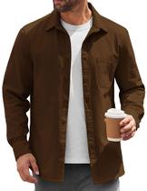 Jaqueta masculina leve com botões COOFANDY