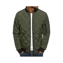 Jaqueta Masculina Leve De Inverno Com Gola De Beisebol Vintage E Manga Longa Casual