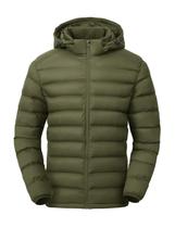 Jaqueta masculina leve TBMPOY com capuz verde militar M