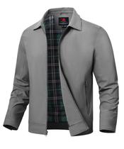 Jaqueta masculina leve TBMPOY, corta-vento, cinza, resistente à água