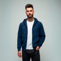 Jaqueta Masculina Moletom Básica Flanelada Com Capuz Jaqueta Masculina Moletom Básica Flanelada Com Capuz