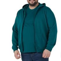 Jaqueta Masculina Moletom Flanelado Plus Size com Capuz- Malwee