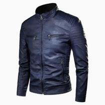jaqueta masculina moto moderna azul escura -GG - Vmong