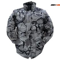 Jaqueta Masculina Motociclista Arizona Camuflada Cinza - P