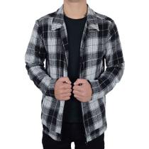 Jaqueta Masculina Olho Fatal Flanelada Xadrez Preta - 4014