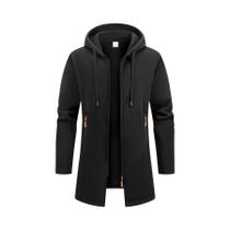 Jaqueta Masculina Oversize De Inverno Quente Com Capuz, Moletom De Manga Longa Com Zíper, Agasalho