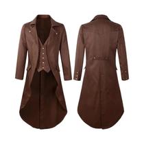 Jaqueta masculina preta vintage fraque fantasia legal fantasia cosplay robe