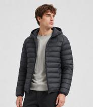 Jaqueta Masculina Puffer Com Capuz All Free Cinza