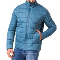 Jaqueta Masculina Puffer Nylon com Ziper Azul Petróleo Zune