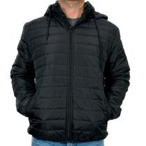 Jaqueta Masculina Puffer Preta Dawson Jaqueta Masculina Puffer Preta Dawson