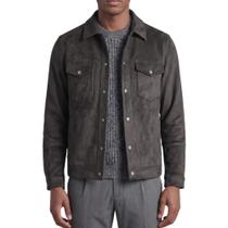 Jaqueta Masculina Reserva Trucker Suede Cinza - 0100 Jaqueta Masculina Reserva Trucker Suede Cinza - 0100