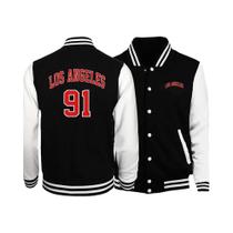 Jaqueta Masculina Retrô Com Estampa De Letras Da Cidade De Los Angeles, Califórnia, EUA, Estilo