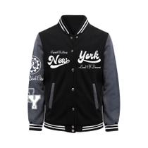 Jaqueta Masculina Retrô De Beisebol Nova York Em Moletom Macio Casaco Americano Moderno Para Jaqueta Masculina Retrô De Beisebol Nova York Em Moletom Macio Casaco Americano Moderno Para