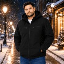 Jaqueta Masculina Sarja Plus Size Peluciada Inverno Blusa De Frio Forrada Grossa Tamanhos Grandes G2 Jaqueta Masculina Sarja Plus Size Peluciada Inverno Blusa De Frio Forrada Grossa Tamanhos Grandes G2