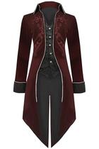Jaqueta masculina SIAEAMRG Steampunk Tailcoat XL Red