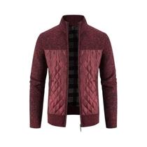 Jaqueta Masculina Slim Fit Com Zíper, Quente E Grossa Para Outono/Inverno, Gola Alta, Suéter Liso