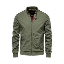 Jaqueta Masculina Slim Fit De Cor Sólida AIOPESON Casual Com Gola Alta Bomber De Alta Qualidade Para