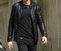 Jaqueta Masculina Slim Preta Moderna Resistente