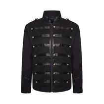 Jaqueta Masculina Steampunk Gótica Militar Vintage Com Gola Alta, Casaco Rock Retrô, Roupa Punk Jaqueta Masculina Steampunk Gótica Militar Vintage Com Gola Alta, Casaco Rock Retrô, Roupa Punk