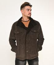 Jaqueta Masculina Veludo Cotelê Marrom com Pelo - Razon Jeans Jaqueta Masculina Veludo Cotelê Marrom com Pelo - Razon Jeans