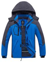 Jaqueta masculina wantdo, impermeável à chuva, neve, ao ar livre, azul e cinza S