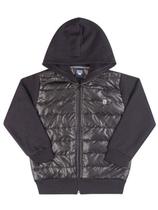 Jaqueta Matelassê E Moletom 2 Cabos Peluciado Com Capuz Preto - Biogás