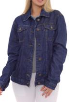 Jaqueta Maxxi Oversized Feminina Jeans Escuro Jaqueta Maxxi Oversized Feminina Jeans Escuro