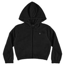 Jaqueta Menina Glinny em Malha Polar Fleece na cor Preta