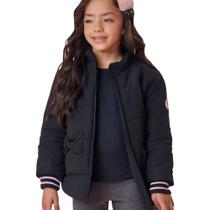 Jaqueta Menina Kukiê Puffer em Nylon c/ Punho Preto Tamanho:6 Jaqueta Menina Kukiê Puffer em Nylon c/ Punho Preto Tamanho:6