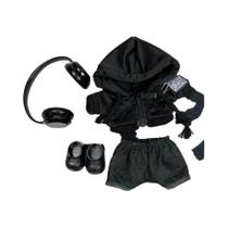 Jaqueta Moletom Casual Preta Para Homens Da Série Labubu Big into Energy Acessórios De Moda