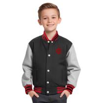 Jaqueta Moletom Flamengo Varsity Infantil Juvenil Oficial Jaqueta Moletom Flamengo Varsity Infantil Juvenil Oficial