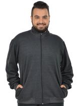 Jaqueta moletom flanelado básica plus size masculina fenomenal