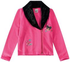 Jaqueta Moletom Flanelado Infantil Gola Pelúcia LOL Rosa - Malwee