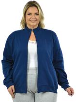 Jaqueta moletom flanelado plus size feminino fenomenal