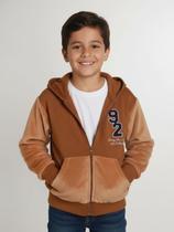 Jaqueta Moletom Fleece Infantil Para Menino- MARROM