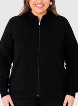 Jaqueta Moletom Malwee 1000094141 Feminina Plus Size Flanelada T. G1/G3