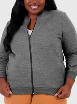 Jaqueta Moletom Malwee 1000094141 Feminina Plus Size Flanelada T. G1/G3