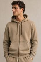 Jaqueta Moletom Masculina Com Zíper e Capuz Polo Wear Bege Jaqueta Moletom Masculina Com Zíper e Capuz Polo Wear Bege