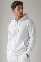 Jaqueta Moletom Masculina Com Zíper e Capuz Polo Wear Branco Jaqueta Moletom Masculina Com Zíper e Capuz Polo Wear Branco