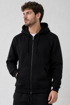 Jaqueta Moletom Masculina Com Zíper e Capuz Polo Wear Preto Jaqueta Moletom Masculina Com Zíper e Capuz Polo Wear Preto