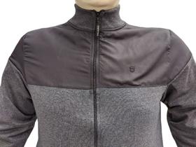 Jaqueta Moletom Masculina Plus size SEM capuz 20018 com bolsos laterais e grandes bolsos internos,