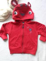 Jaqueta Moleton com capuz de urso vermelha Have Fun